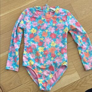 Feather 4 Arrow ToddlerGirls Long Sleeve Floral One-Piece Swimsuit